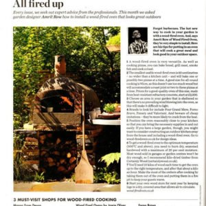 Elle Decoration, All Fired Up, buying and siting pizza oven,
